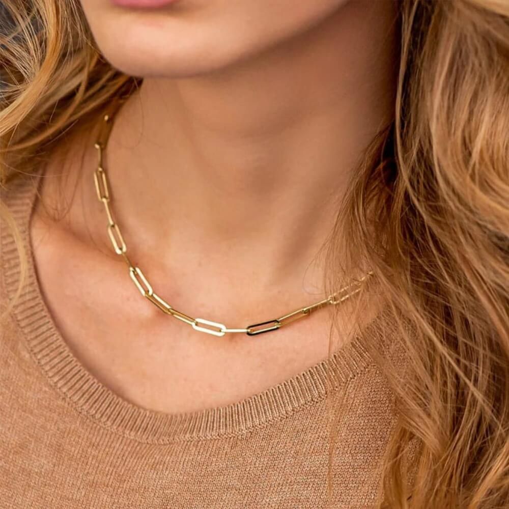 Classic Paperclip Chain Necklace - Image 4