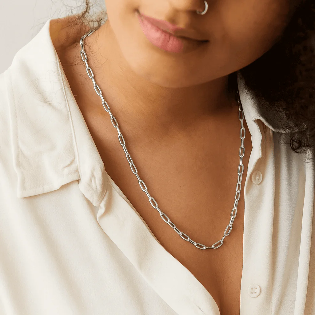 Classic Paperclip Chain Necklace - Image 8