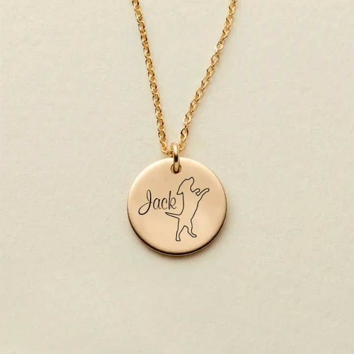 Custom Dog Name Coin Pendant Necklace - Image 11