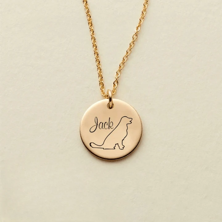 Custom Dog Name Coin Pendant Necklace - Image 12