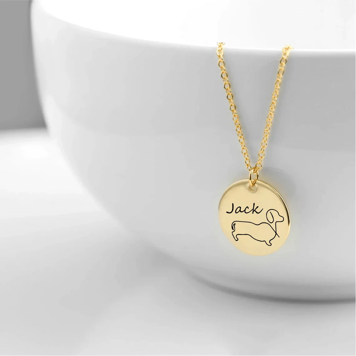 Custom Dog Name Coin Pendant Necklace - Image 13