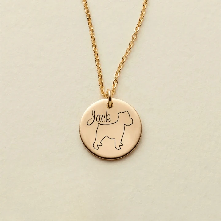 Custom Dog Name Coin Pendant Necklace - Image 15