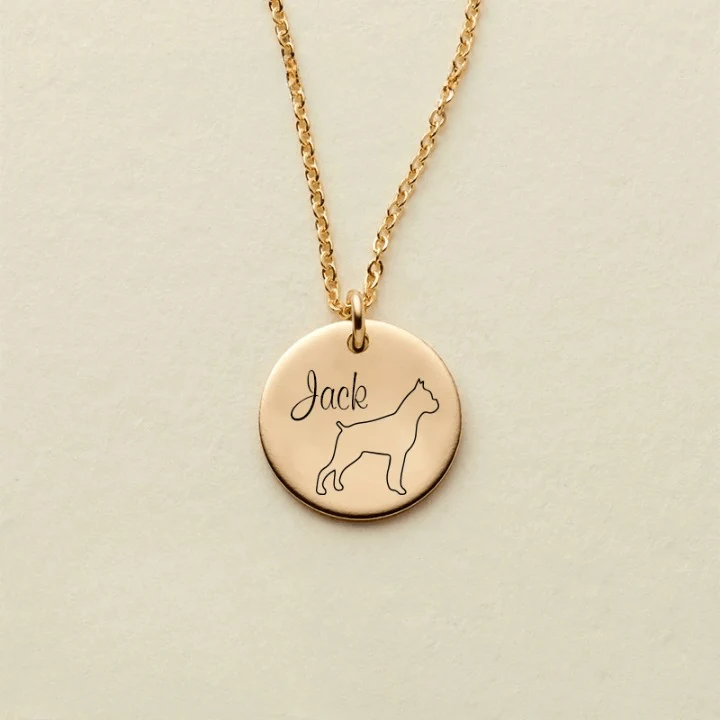 Custom Dog Name Coin Pendant Necklace - Image 2