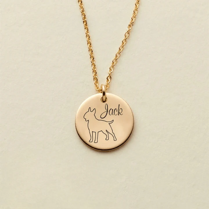 Custom Dog Name Coin Pendant Necklace - Image 3