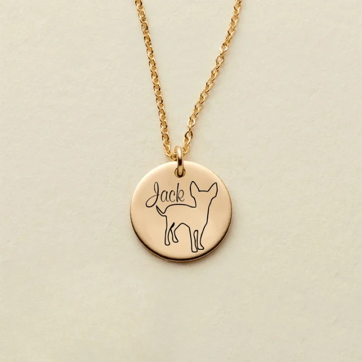 Custom Dog Name Coin Pendant Necklace - Image 5