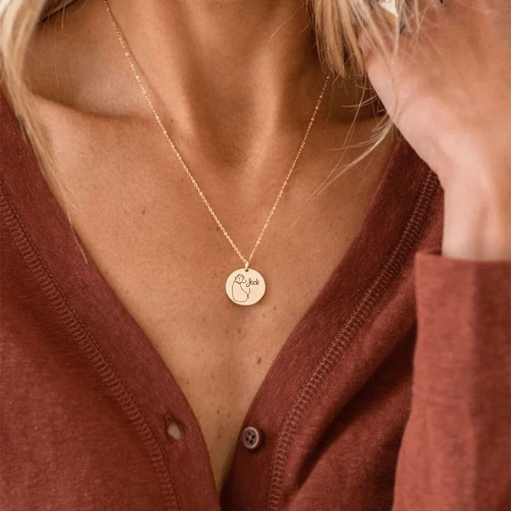 Custom Dog Name Coin Pendant Necklace - Image 6