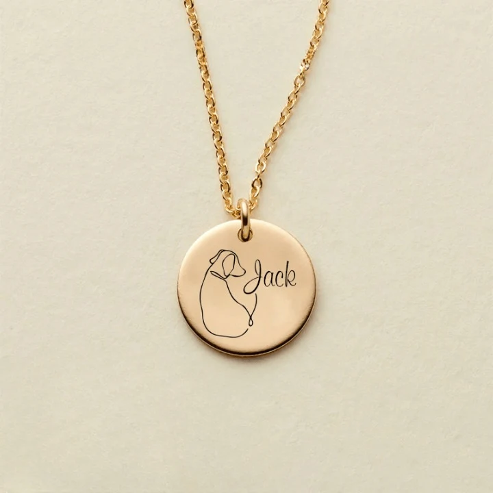Custom Dog Name Coin Pendant Necklace - Image 7