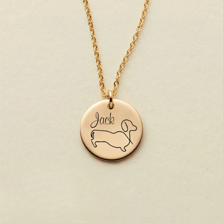 Custom Dog Name Coin Pendant Necklace - Image 8