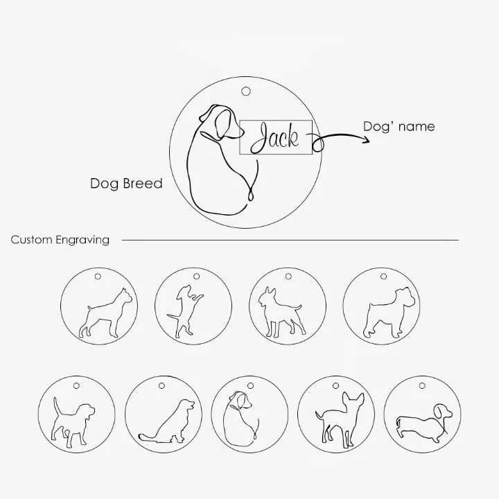 Custom Dog Name Coin Pendant Necklace - Image 9