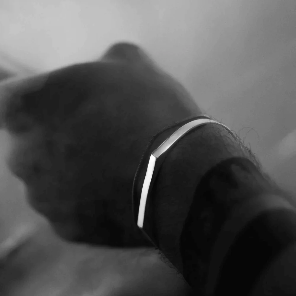 Custom Men's Engravable Signet Cuff Bracelet - Image 4