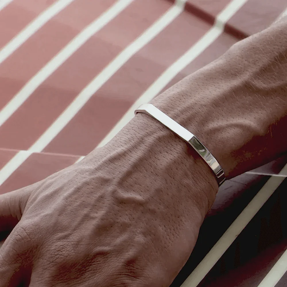 Custom Men's Engravable Signet Cuff Bracelet - Image 6