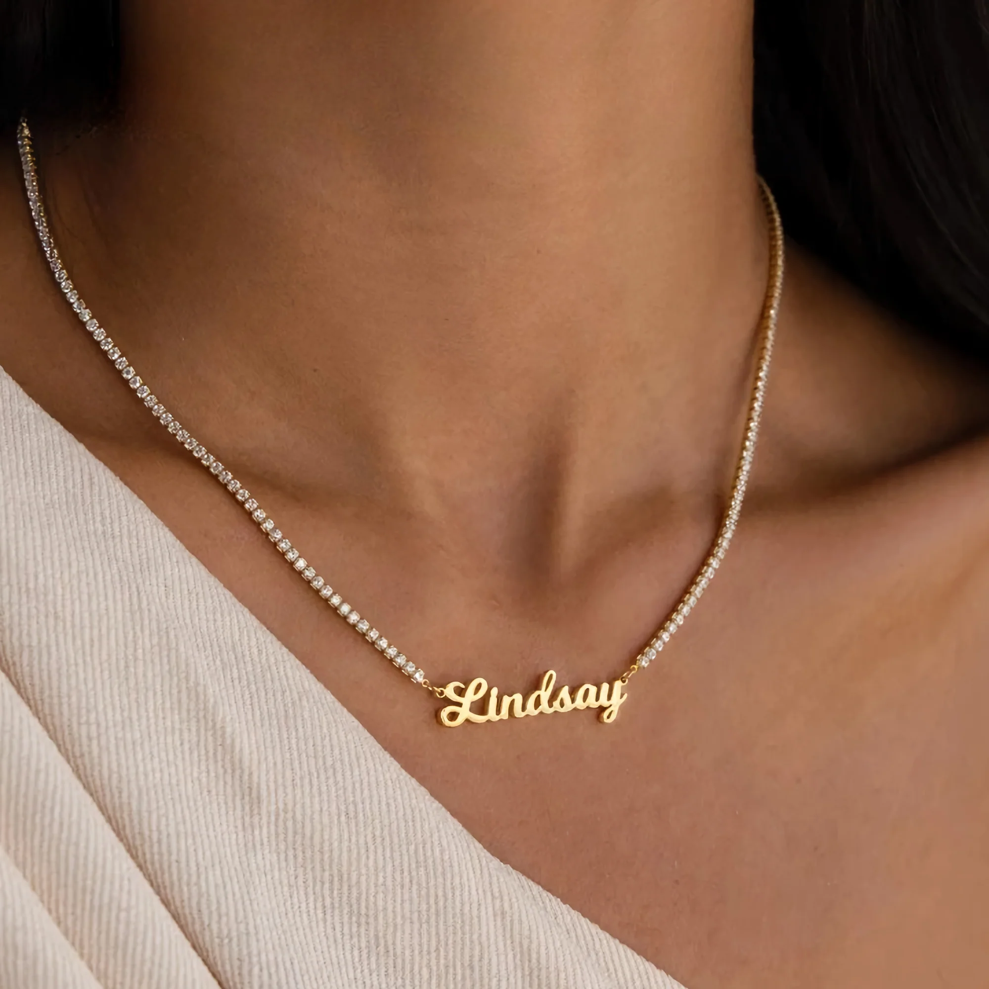 Custom Tennis Name Necklace - Image 2
