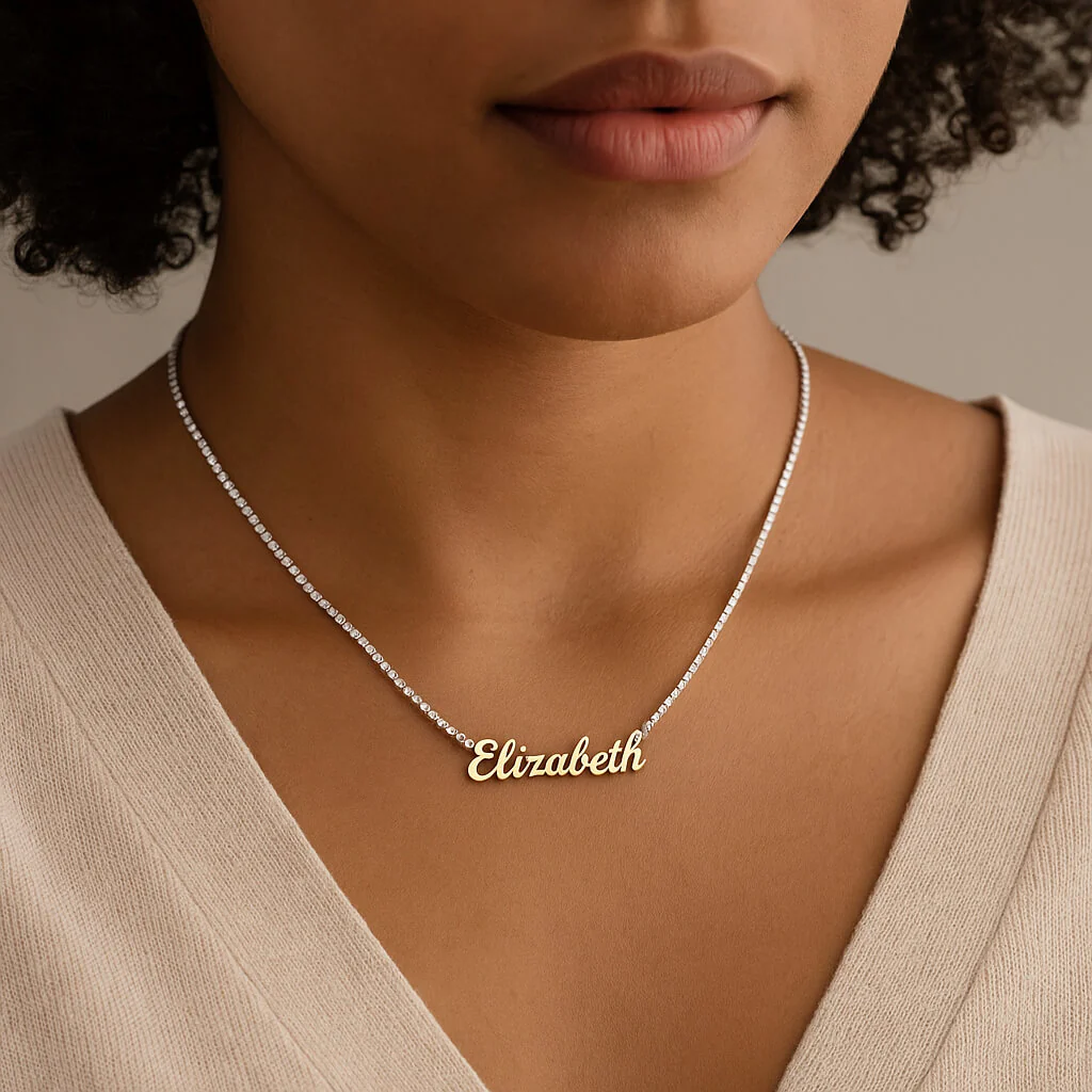 Custom Tennis Name Necklace - Image 3