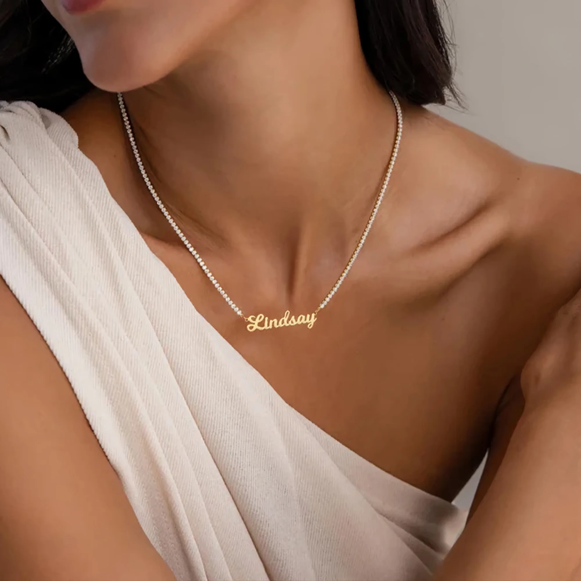 Custom Tennis Name Necklace - Image 4