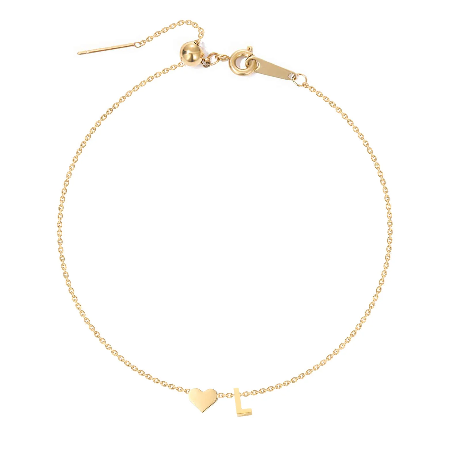 Dainty Initial Heart Bracelet - Image 15