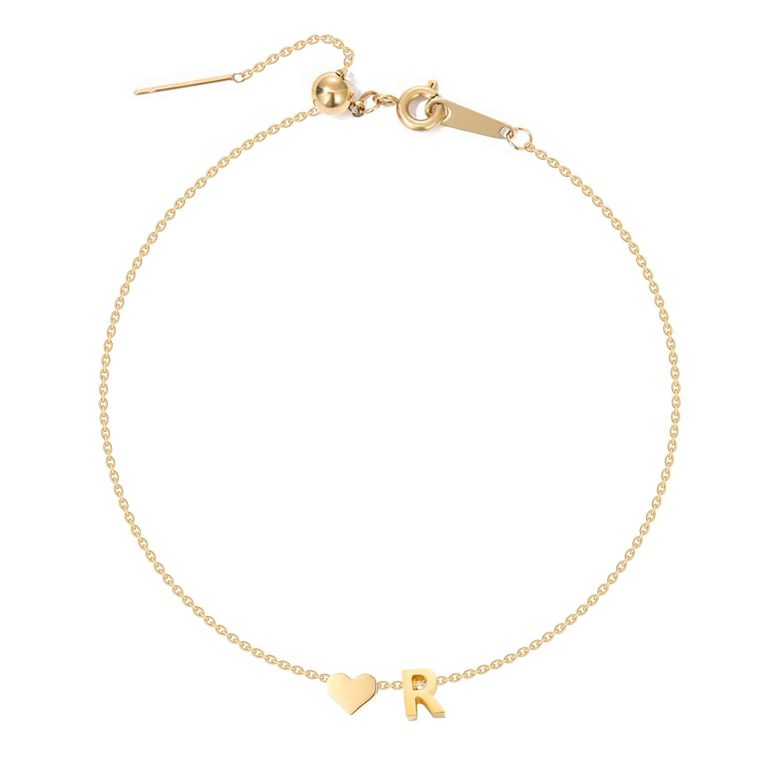 Dainty Initial Heart Bracelet - Image 21