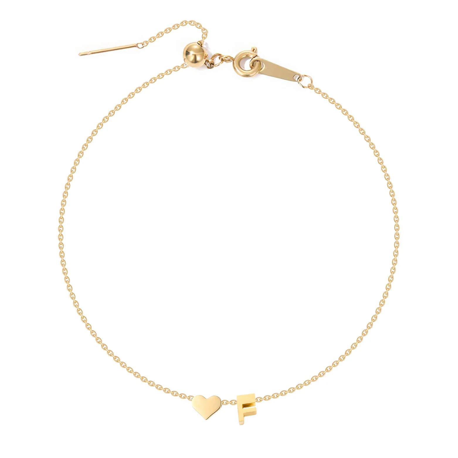 Dainty Initial Heart Bracelet - Image 9