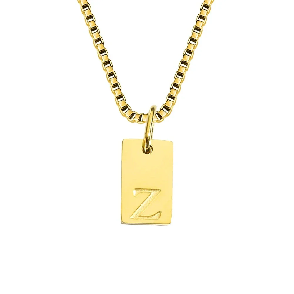 Dainty Initial Tag Necklace - Image 33