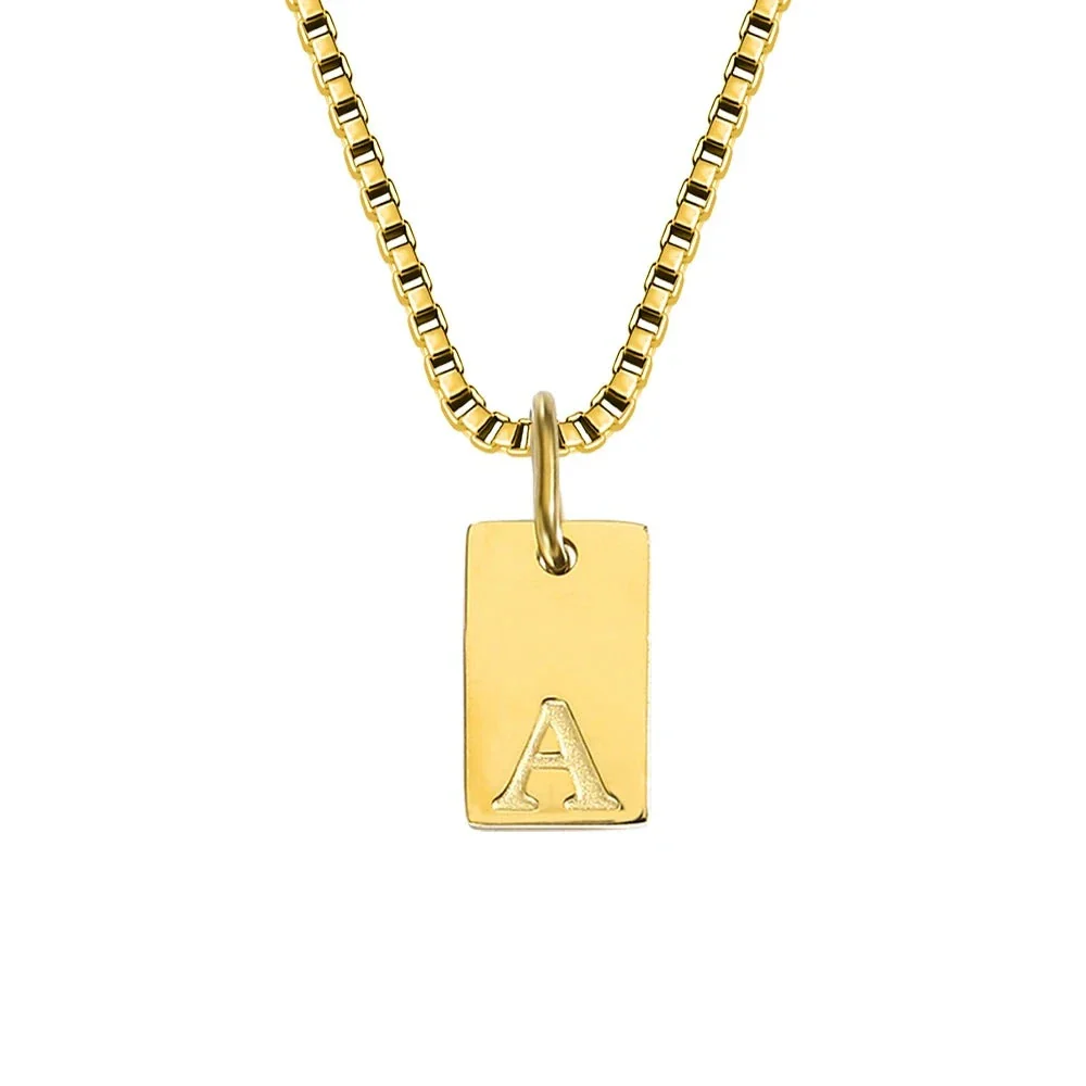 Dainty Initial Tag Necklace - Image 8