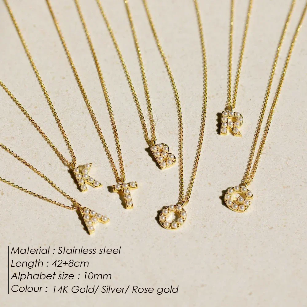 Dainty Pearl Initial Pendant - Image 4