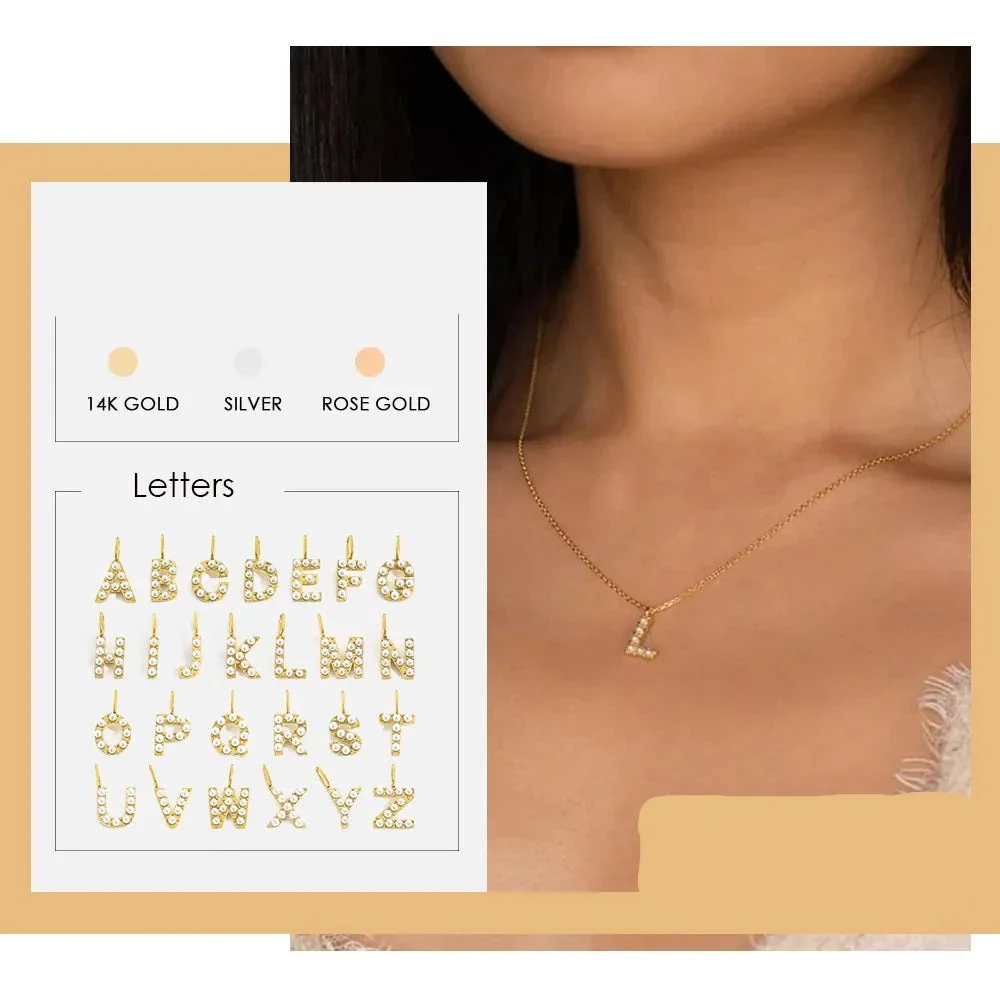 Dainty Pearl Initial Pendant - Image 5