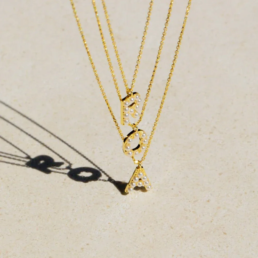 Dainty Pearl Initial Pendant - Image 6
