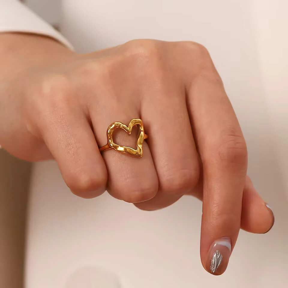 Hammered Heart Ring - Image 2