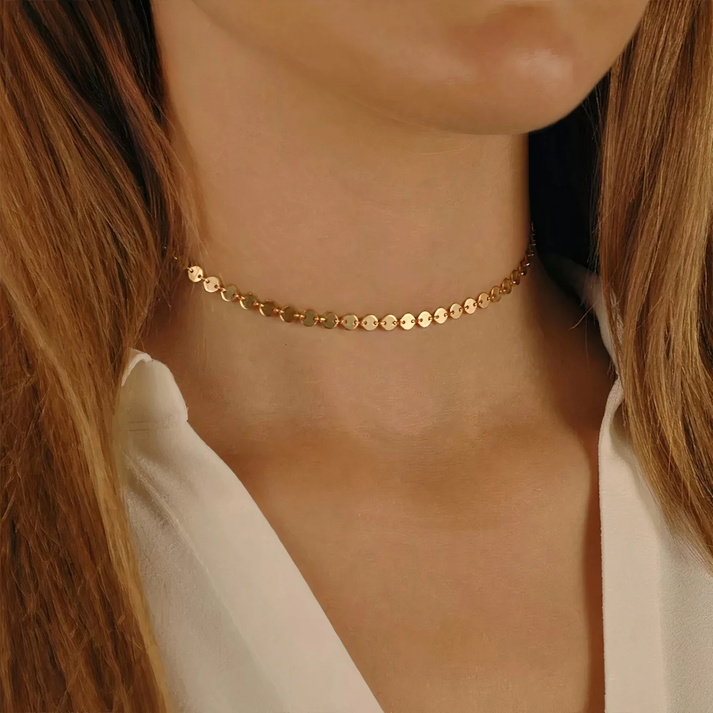 Lucky Coin Choker, Disc Necklace - Image 2