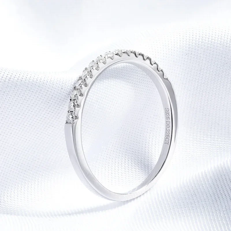 Moissanite 15 Stone Wedding Band Ring, 1.5mm - Image 5