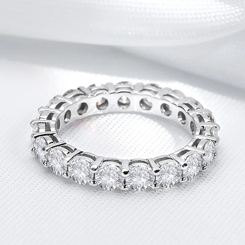 Moissanite Eternity Wedding Band Ring, 2-5mm