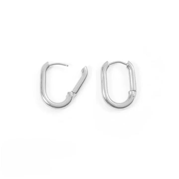 Paperclip Huggie Hoop Earrings - Image 2