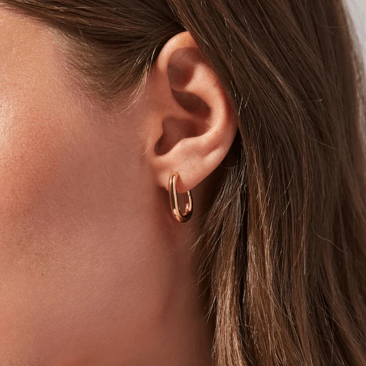 Paperclip Huggie Hoop Earrings - Image 5