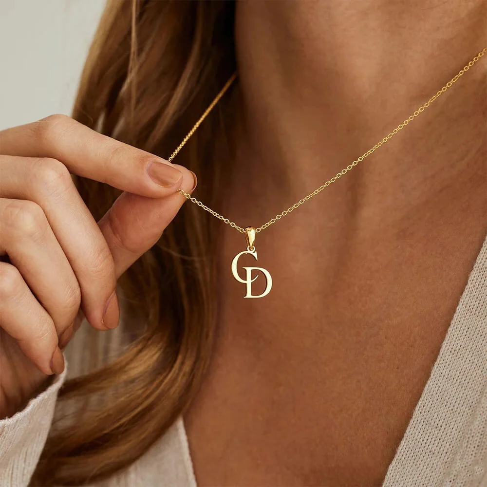 Personalized Double Initial Pendant Necklace