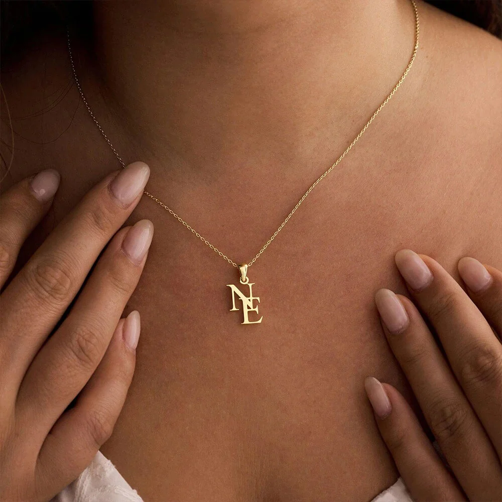 Personalized Double Initial Pendant Necklace - Image 5