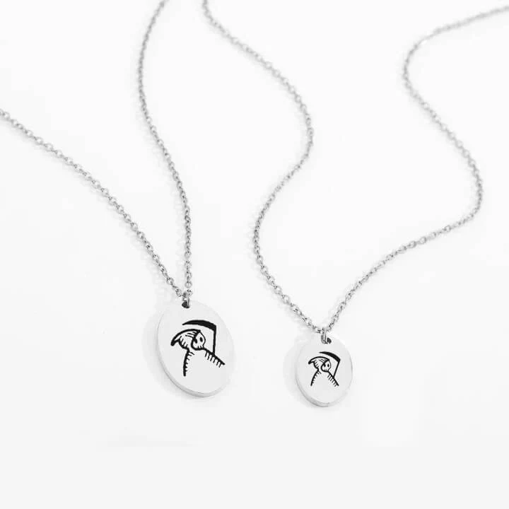 Personalized Engraved Oval Halloween Pendant Necklace - Image 11