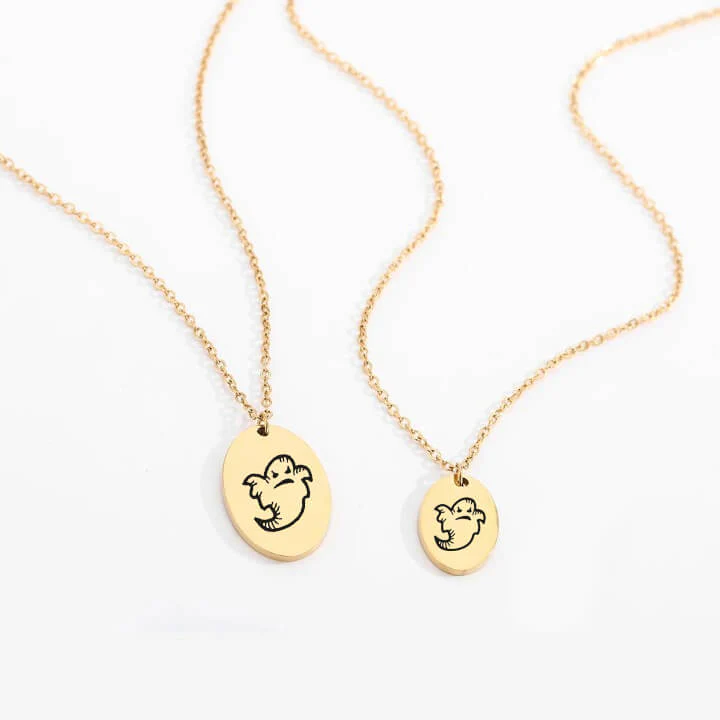 Personalized Engraved Oval Halloween Pendant Necklace - Image 12