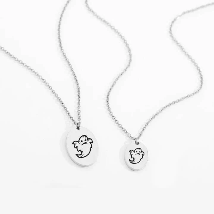 Personalized Engraved Oval Halloween Pendant Necklace - Image 13