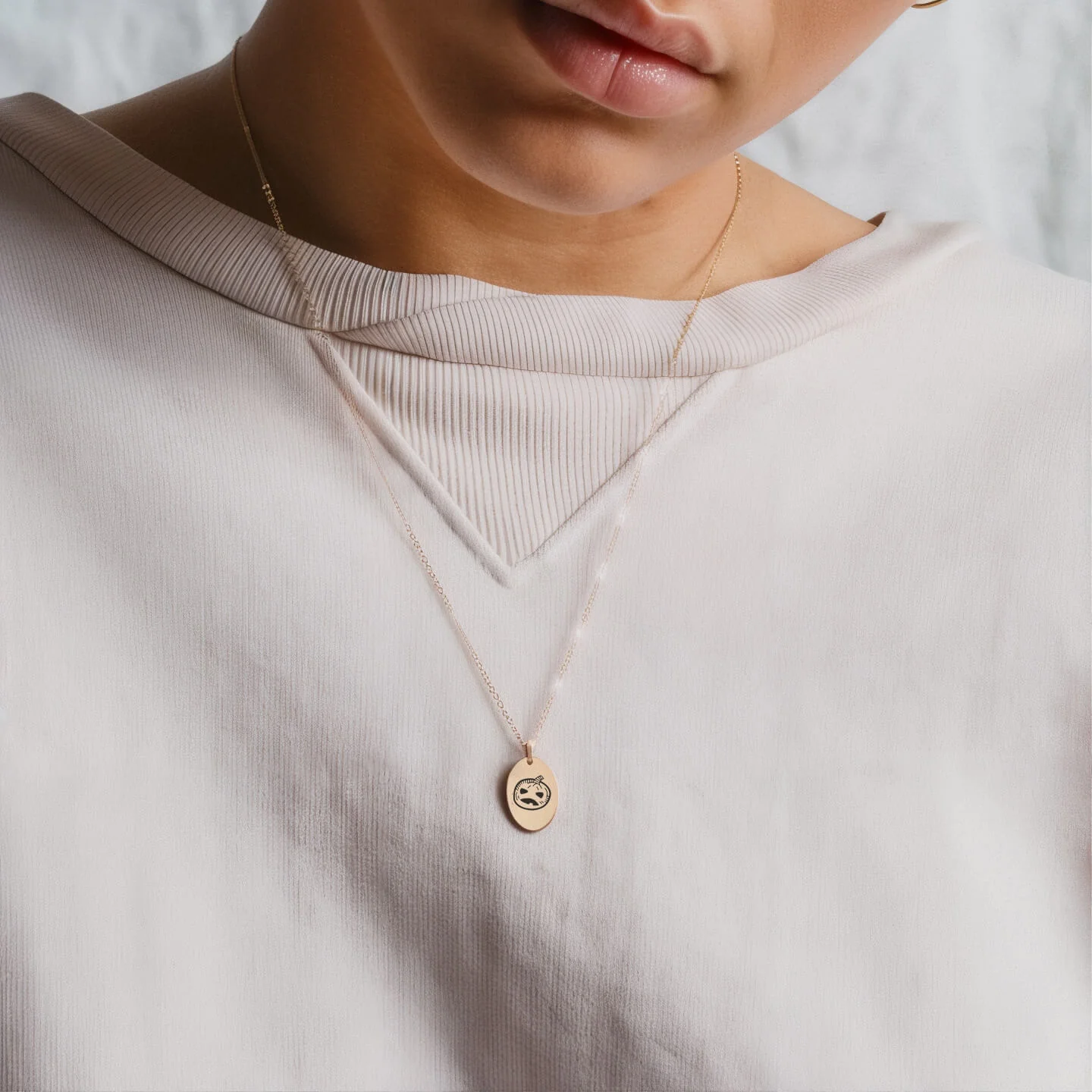 Personalized Engraved Oval Halloween Pendant Necklace - Image 2