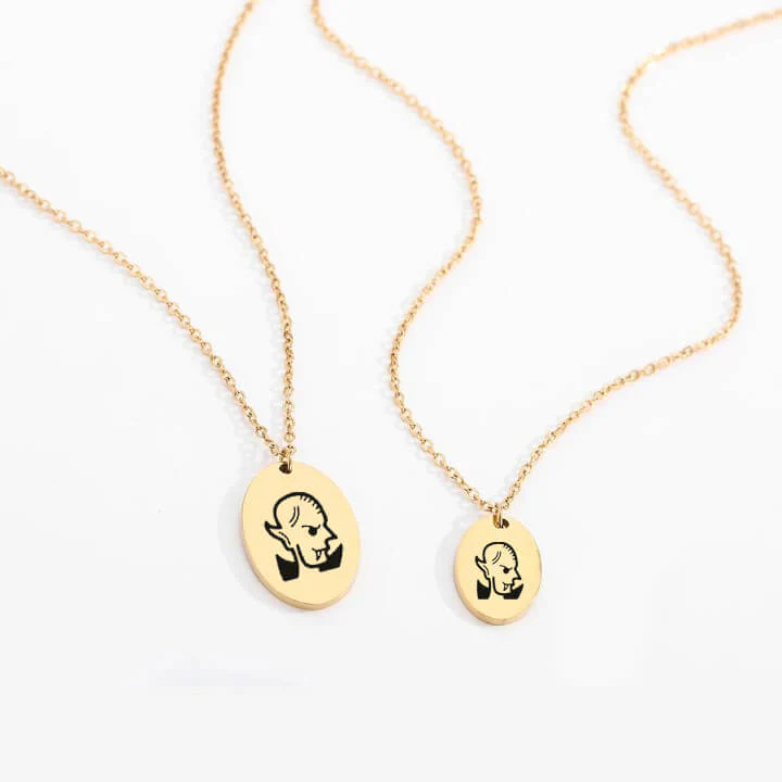 Personalized Engraved Oval Halloween Pendant Necklace - Image 26