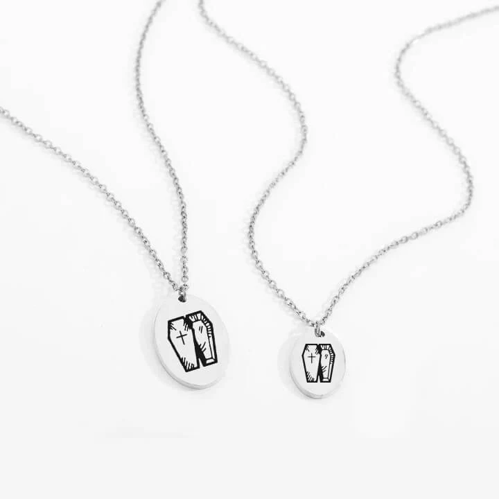 Personalized Engraved Oval Halloween Pendant Necklace - Image 6