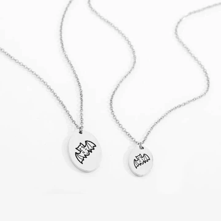 Personalized Engraved Oval Halloween Pendant Necklace - Image 8